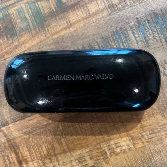 Carmen Marc Valvo Black Eyeglasses with Gunmetal Accents Like New - Picture 7 of 7